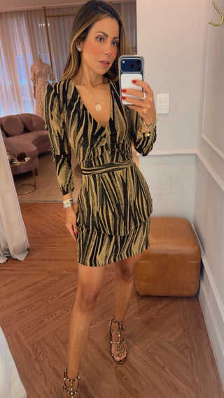 Vestido Lurex   Gold