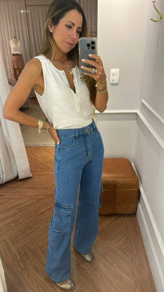 Calça Jeans New  Cargo