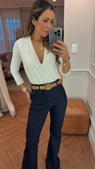 Calça Jeans Flare Pesponto