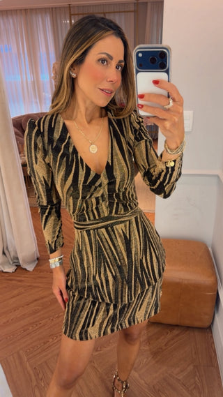 Vestido Lurex   Gold