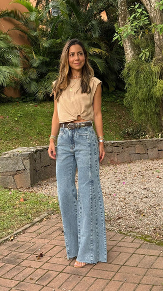 Calça Jeans Leque